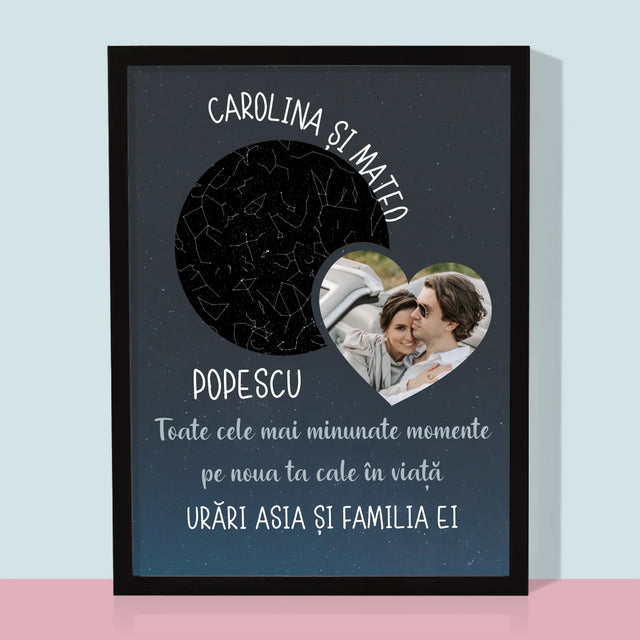 Harta Stelelor: Noua Cale A Vieții Nunta - Imprimare Cu Ramă 30X40 (Verticală)