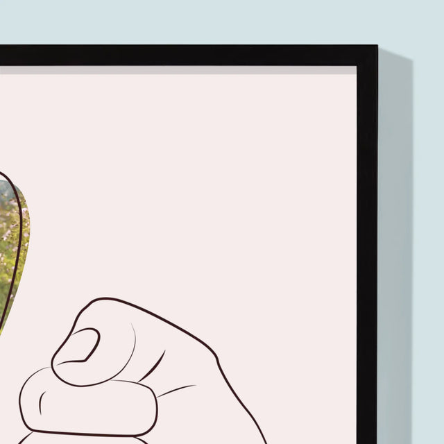 Fotografie Si Semnătură: Tata Copilul Mânuța - Imprimare Cu Ramă 30X40 (Verticală)