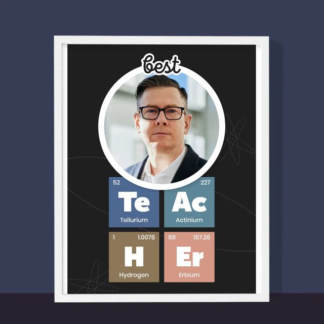 Fotografie Si Semnătură: Teacher Elemente Chimice - Imprimare Cu Ramă 30X40 (Verticală)