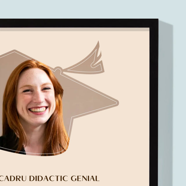 Fotografie Si Semnătură: Diplomă De Recunoștință Pentru Învățătoare - Imprimare Cu Ramă 30X40 (Verticală)