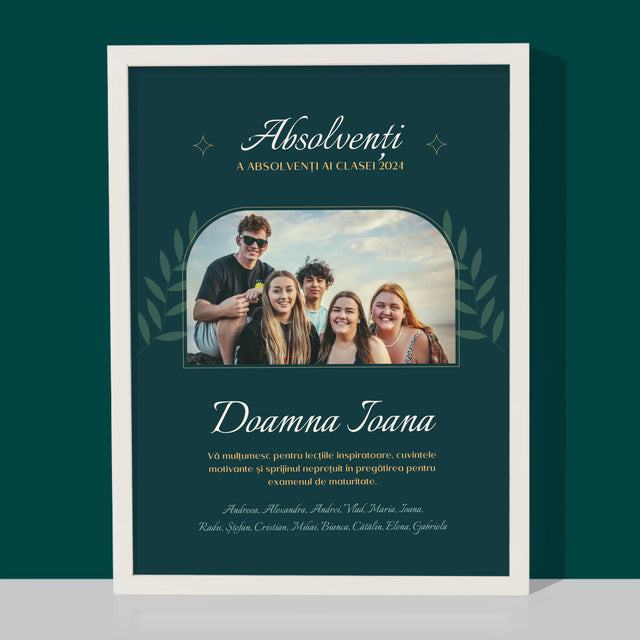 Monogramă: Profesor Vă Mulțumesc - Imprimare Cu Ramă 30X40 (Verticală)