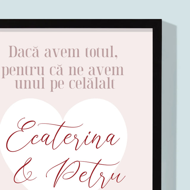 Colaj De Fotografii: Avem Totul, Pentru Că Ne Avem Unul Pe Celălalt - Imprimare Cu Ramă 30X40 (Verticală)