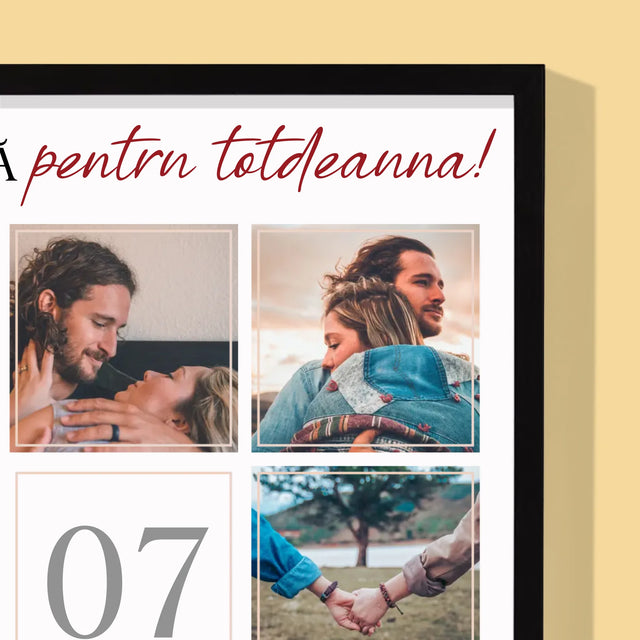 Colaj De Fotografii: Împreună Pentru Totdeauna! - Imprimare Cu Ramă 30X40 (Verticală)