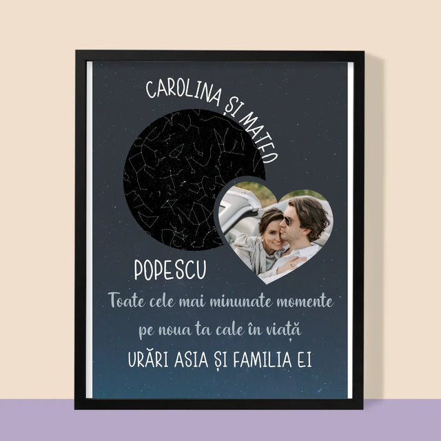 Harta Stelelor: Noua Cale A Vieții Nunta - Imprimare Cu Ramă 30X40 (Verticală)