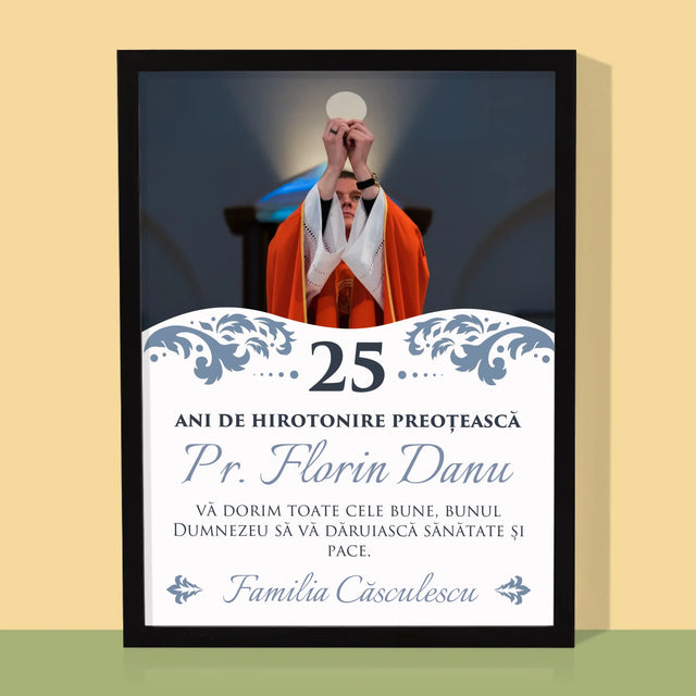 Fotografie Si Semnătură: Jubileul Hirotonirii Preoțești - Imprimare Cu Ramă 30X40 (Verticală)