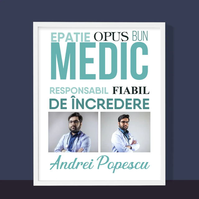 Colaj De Fotografii: Caracteristicile Medicului - Imprimare Cu Ramă 30X40 (Verticală)