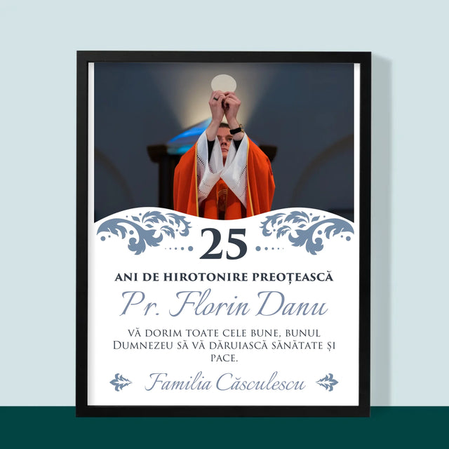 Fotografie Si Semnătură: Jubileul Hirotonirii Preoțești - Imprimare Cu Ramă 30X40 (Verticală)