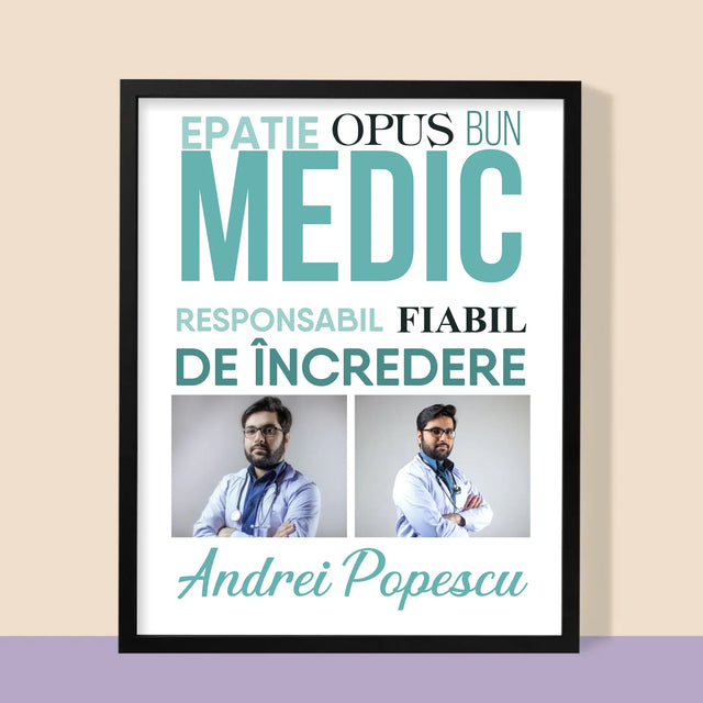 Colaj De Fotografii: Caracteristicile Medicului - Imprimare Cu Ramă 30X40 (Verticală)