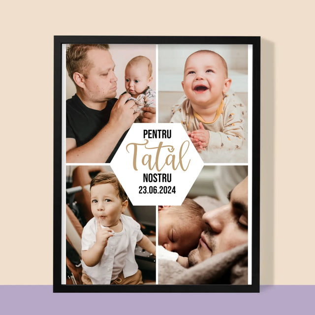 Colaj De Fotografii: Pentru Tatăl Nostru - Imprimare Cu Ramă 30X40 (Verticală)