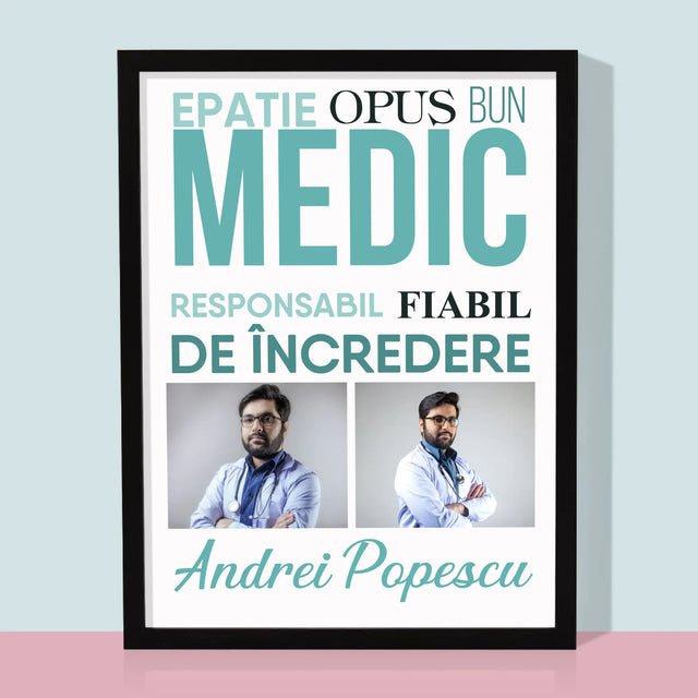 Colaj De Fotografii: Caracteristicile Medicului - Imprimare Cu Ramă 30X40 (Verticală)