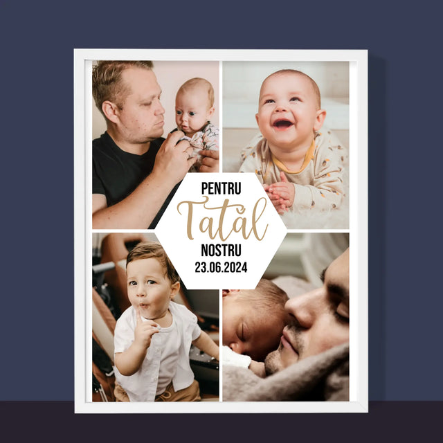 Colaj De Fotografii: Pentru Tatăl Nostru - Imprimare Cu Ramă 30X40 (Verticală)