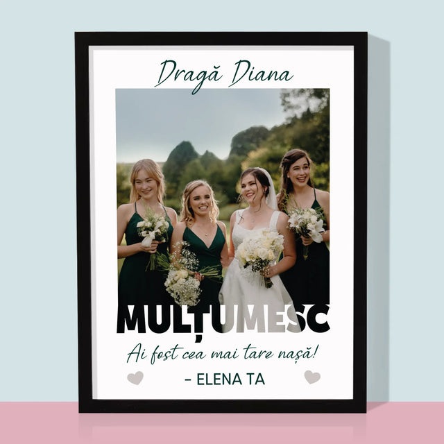 Fotografie Si Semnătură: Ai Fost Cea Mai Tare Nașă! - Imprimare Cu Ramă 30X40 (Verticală)
