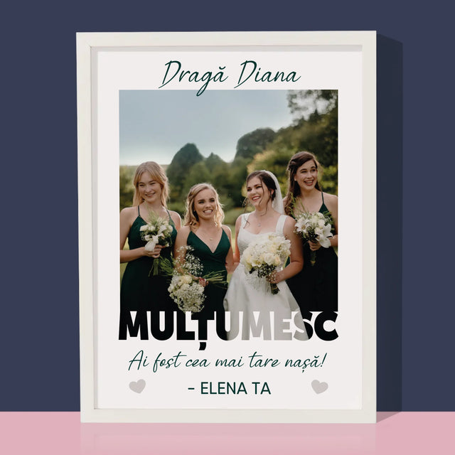 Fotografie Si Semnătură: Ai Fost Cea Mai Tare Nașă! - Imprimare Cu Ramă 30X40 (Verticală)