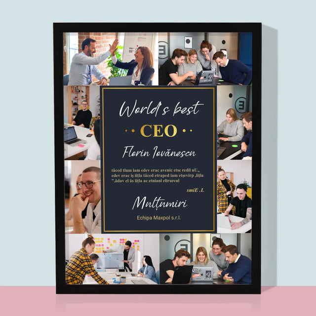 Colaj De Fotografii: World’S Best Ceo - Imprimare Cu Ramă 30X40 (Verticală)
