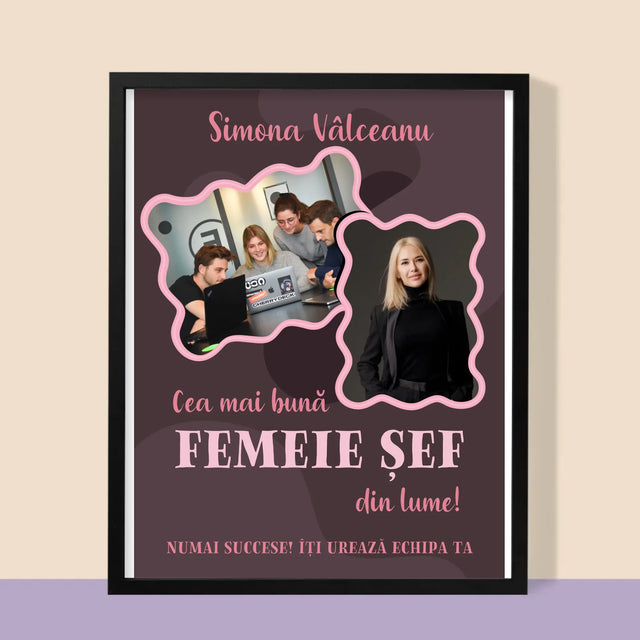Colaj De Fotografii: Cea Mai Bună Femeie Șef - Imprimare Cu Ramă 30X40 (Verticală)
