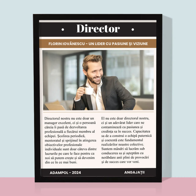 Copertă Derevistă: Director - Imprimare Cu Ramă 30X40 (Verticală)