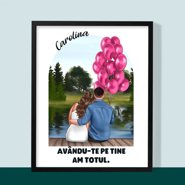 Creator De Personaj: Ea Și El - Imprimare Cu Ramă 30X40 (Verticală)