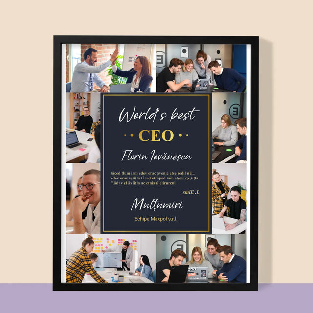 Colaj De Fotografii: World’S Best Ceo - Imprimare Cu Ramă 30X40 (Verticală)