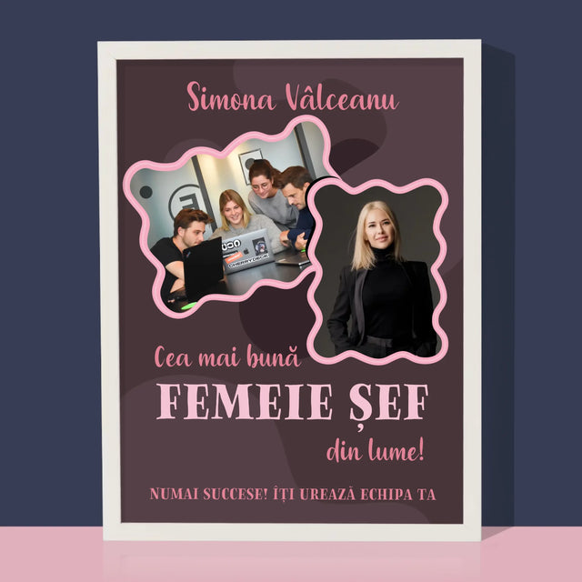 Colaj De Fotografii: Cea Mai Bună Femeie Șef - Imprimare Cu Ramă 30X40 (Verticală)