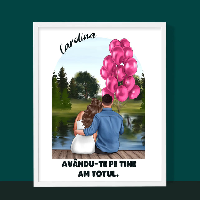 Creator De Personaj: Ea Și El - Imprimare Cu Ramă 30X40 (Verticală)