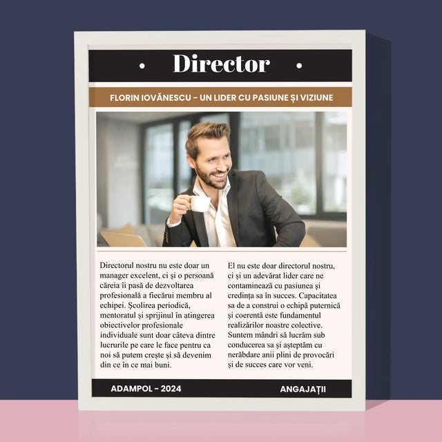Copertă Derevistă: Director - Imprimare Cu Ramă 30X40 (Verticală)