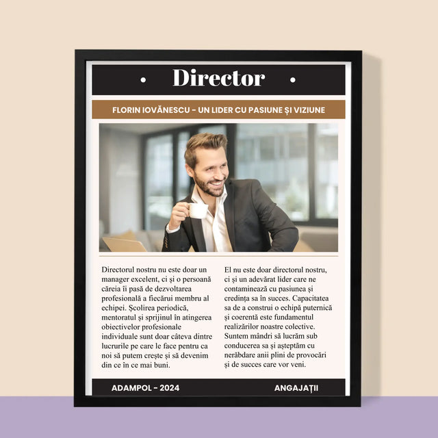 Copertă Derevistă: Director - Imprimare Cu Ramă 30X40 (Verticală)