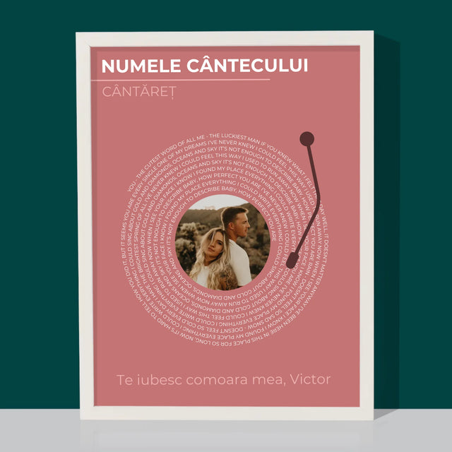 Fotografie Si Semnătură: Cântecul Nostru Album Vinil - Imprimare Cu Ramă 30X40 (Verticală)