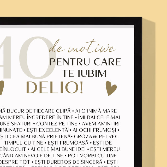 Colaj De Fotografii: 40 De Motive - Imprimare Cu Ramă 30X40 (Verticală)