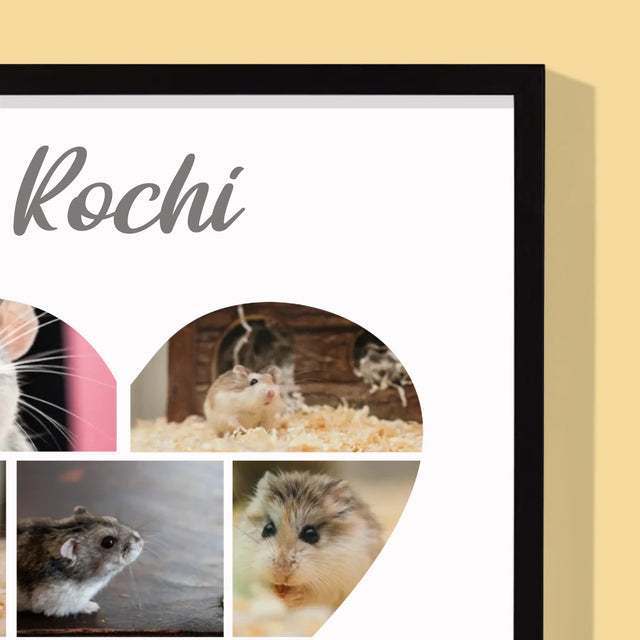 Colaj De Fotografii: Hamster - Imprimare Cu Ramă 30X40 (Verticală)