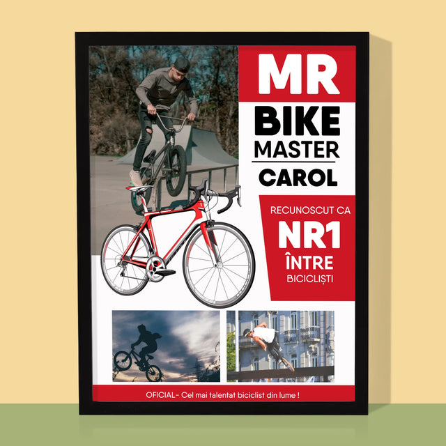 Copertă Derevistă: Mr Bike Master - Imprimare Cu Ramă 30X40 (Verticală)