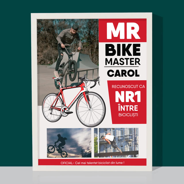 Copertă Derevistă: Mr Bike Master - Imprimare Cu Ramă 30X40 (Verticală)