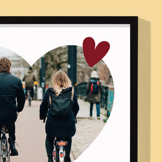 Fotografie Si Semnătură: Bicicletiști Cuplu - Imprimare Cu Ramă 30X40 (Verticală)