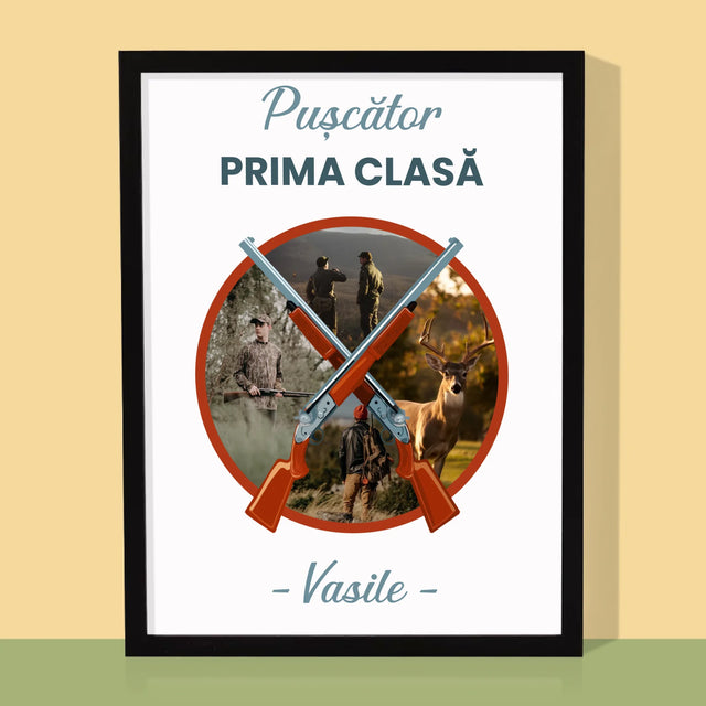 Colaj De Fotografii: Pușcător Prima Clasă - Imprimare Cu Ramă 30X40 (Verticală)