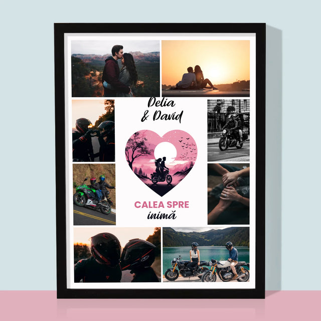Colaj De Fotografii: Calea Spre Inimă - Imprimare Cu Ramă 30X40 (Verticală)