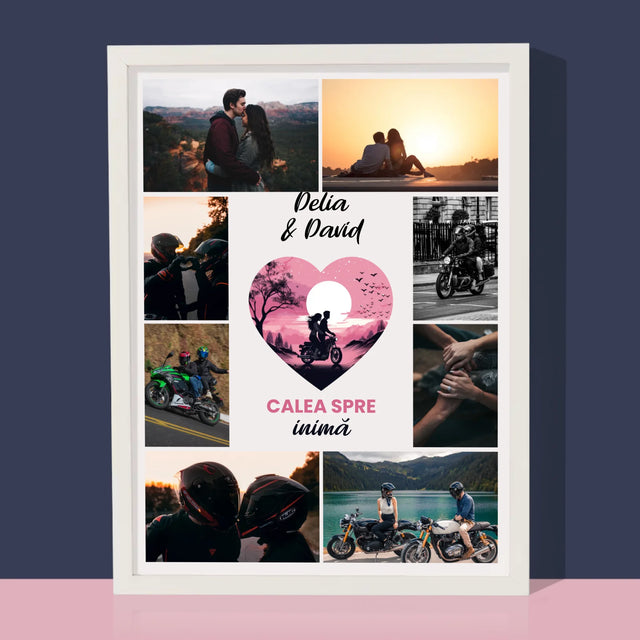 Colaj De Fotografii: Calea Spre Inimă - Imprimare Cu Ramă 30X40 (Verticală)