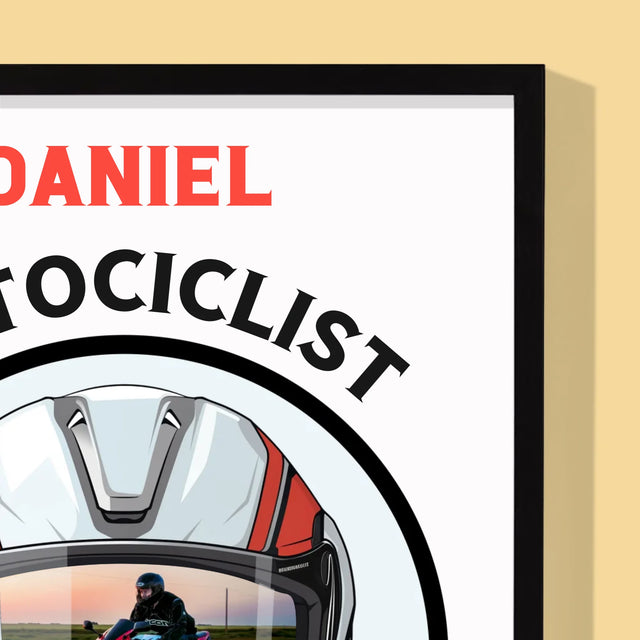 Fotografie Si Semnătură: Motociclist De La Naștere - Imprimare Cu Ramă 30X40 (Verticală)