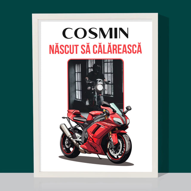 Fotografie Si Semnătură: Născut Să Călărească - Imprimare Cu Ramă 30X40 (Verticală)