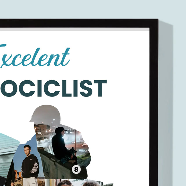 Formă Din Fotografii: Motociclist Excelent - Imprimare Cu Ramă 30X40 (Verticală)