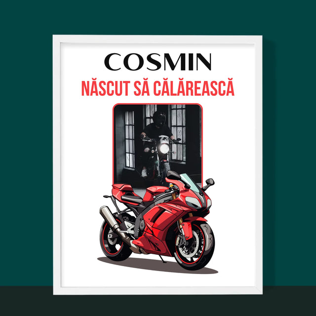 Fotografie Si Semnătură: Născut Să Călărească - Imprimare Cu Ramă 30X40 (Verticală)