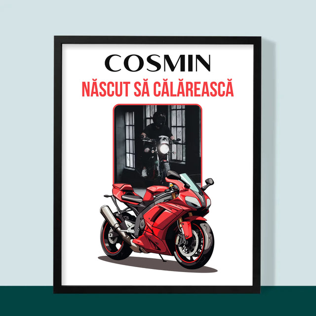 Fotografie Si Semnătură: Născut Să Călărească - Imprimare Cu Ramă 30X40 (Verticală)