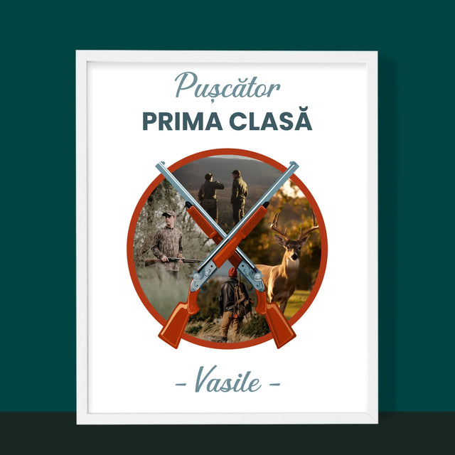 Colaj De Fotografii: Pușcător Prima Clasă - Imprimare Cu Ramă 30X40 (Verticală)