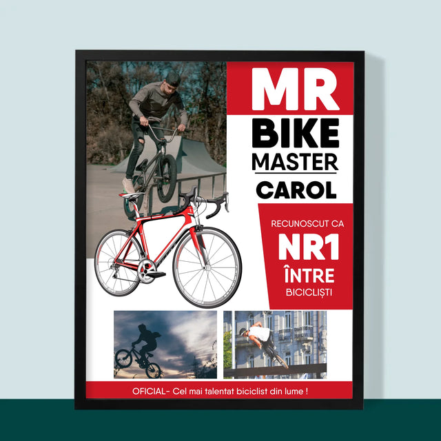 Copertă Derevistă: Mr Bike Master - Imprimare Cu Ramă 30X40 (Verticală)