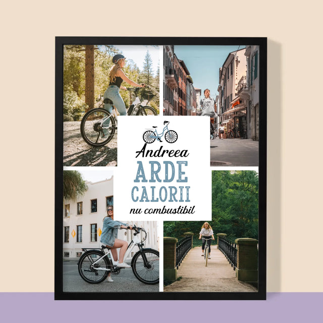 Colaj De Fotografii: Arde Calorii, Dar Nu Combustibil - Imprimare Cu Ramă 30X40 (Verticală)
