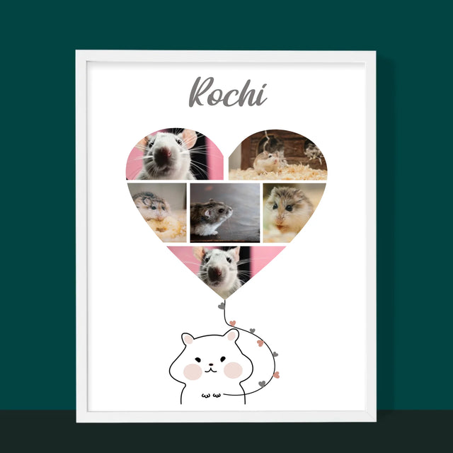 Colaj De Fotografii: Hamster - Imprimare Cu Ramă 30X40 (Verticală)