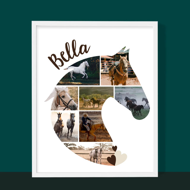 Formă Din Fotografii: Cal - Imprimare Cu Ramă 30X40 (Verticală)