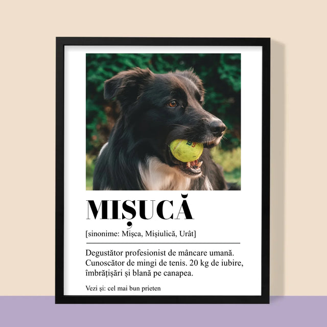 Fotografie Si Semnătură: Cățeluș Definiția - Imprimare Cu Ramă 30X40 (Verticală)