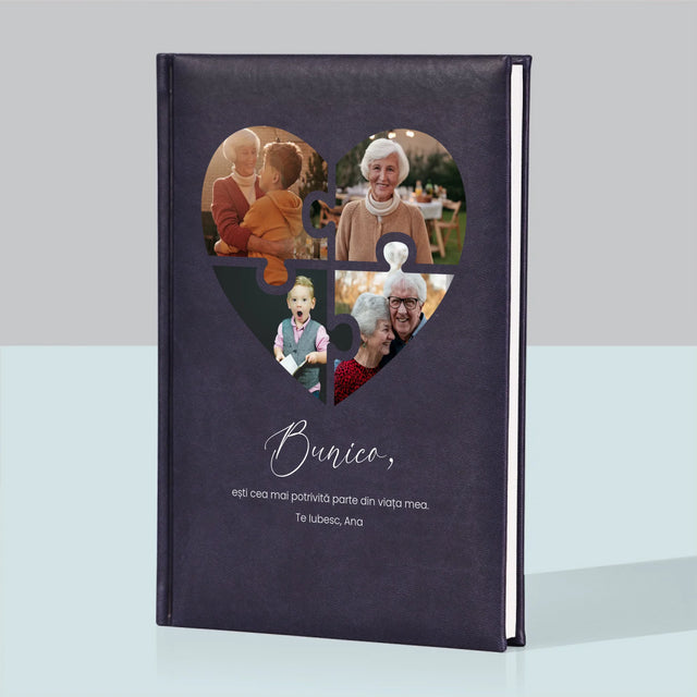 Colaj De Fotografii: Puzzle Inimă Pentru Bunică - Carte Pentru Notițe