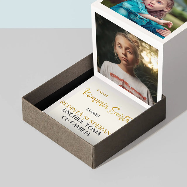 Colaj De Fotografii: Primei Sfinte Împărtășanii Cruce - Set De Fotografii Pliante