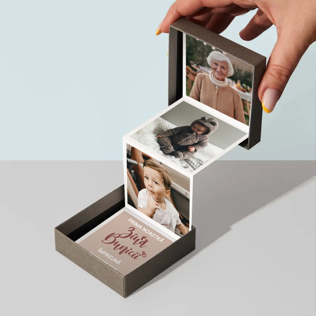 Colaj De Fotografii: Prima Zi A Bunicii - Set De Fotografii Pliante