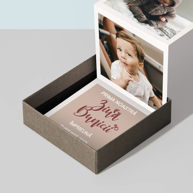 Colaj De Fotografii: Prima Zi A Bunicii - Set De Fotografii Pliante